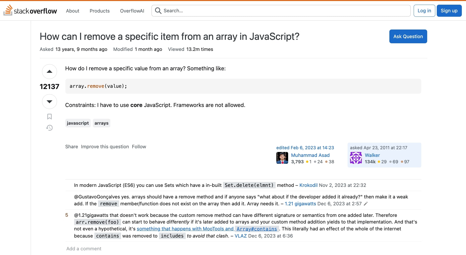 After: cleaned up stackoverflow.com with the custom scriptlet which removed the sidebars