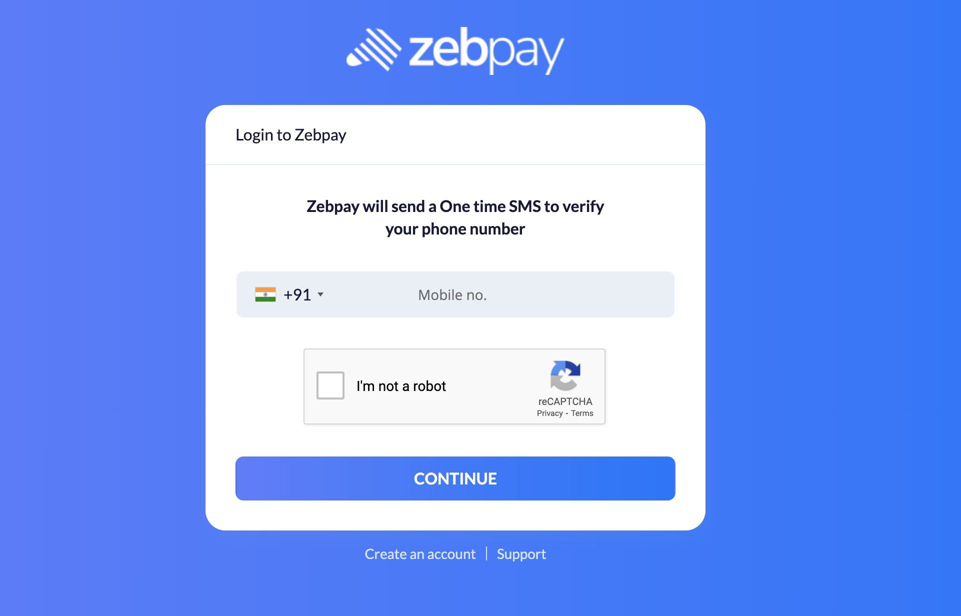 Steps to Login to ZebPay