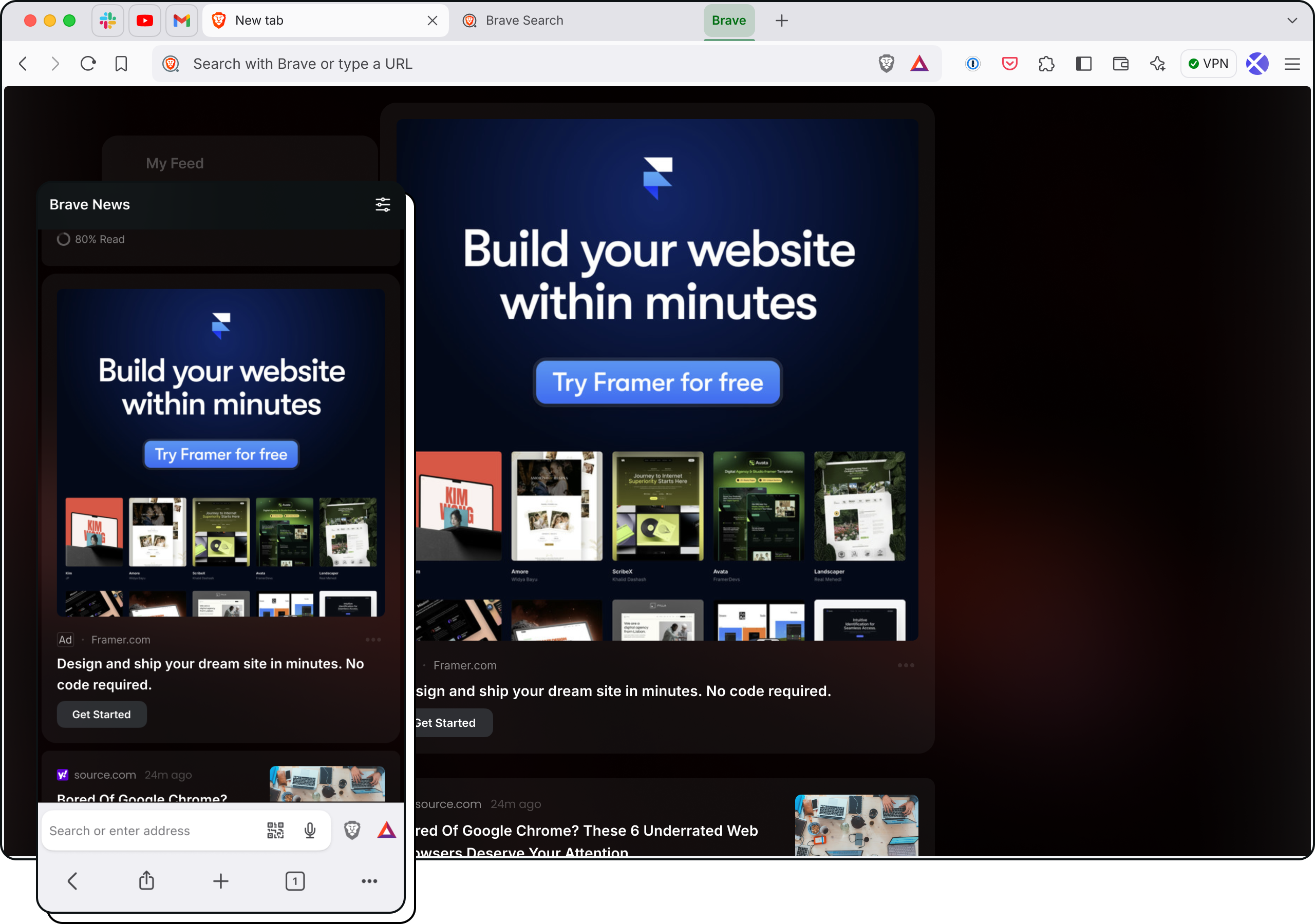 Brave Search results page