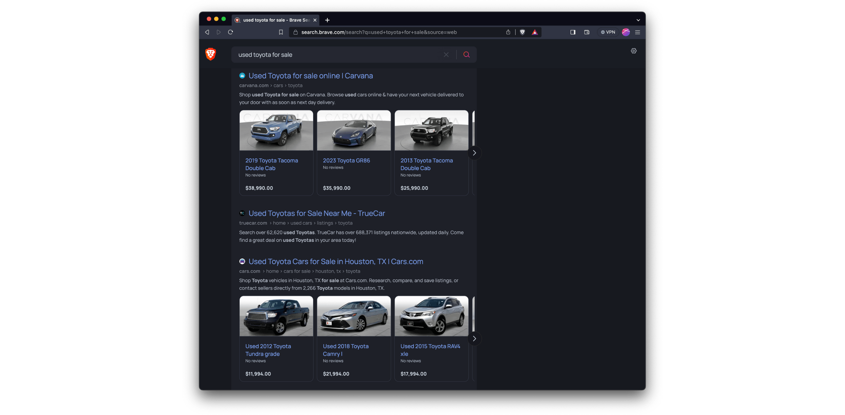 Brave Search product cluster