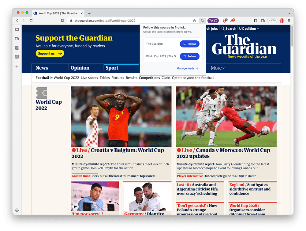 Brave News adds new features for customizing feeds, and support for more countries