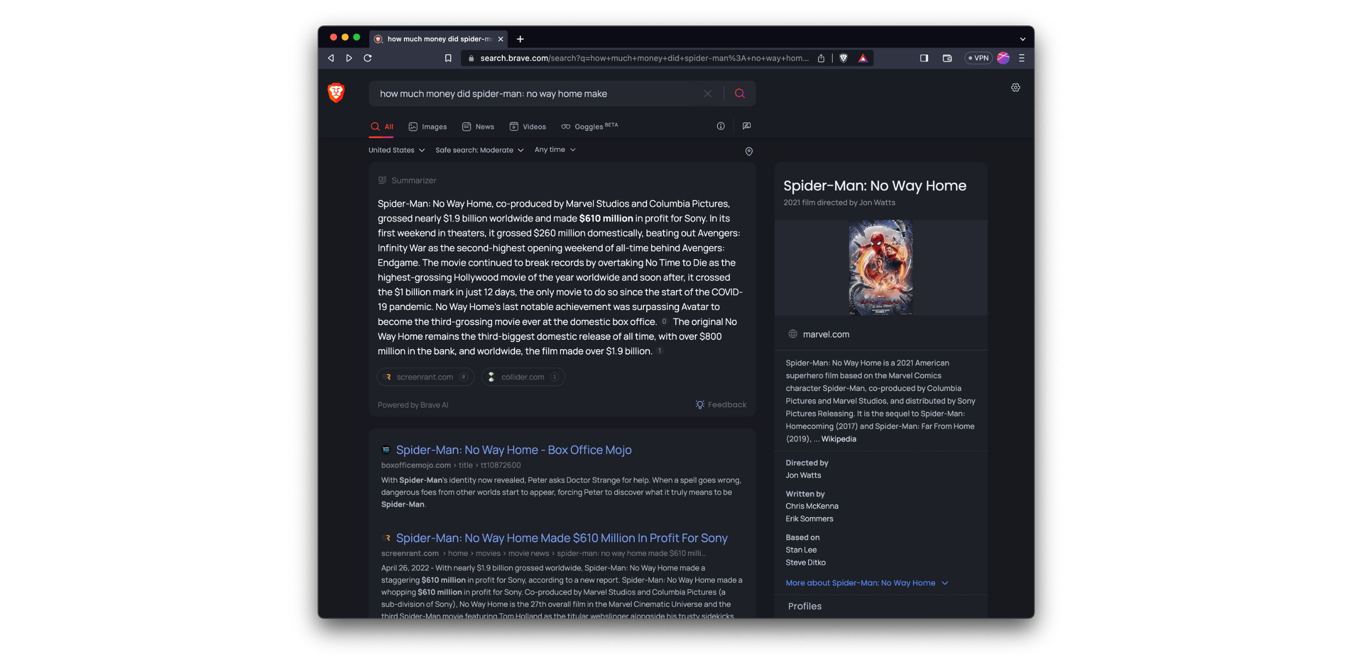 Brave Search AI Summarizer